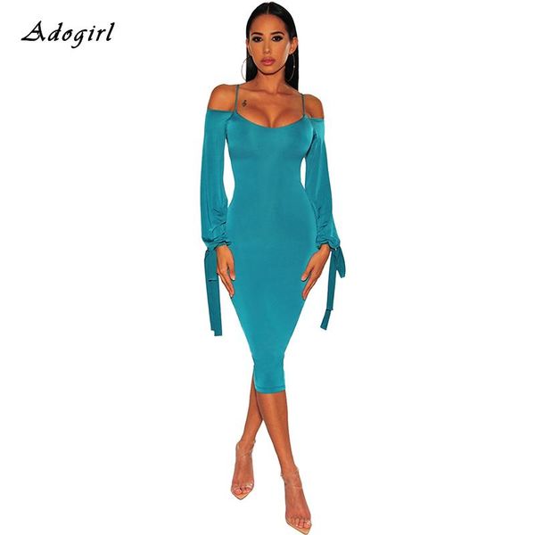 

casual dresses elegant cold shoulder midi dress women spaghetti strap lace up bodycon evening club party vestidos, Black;gray