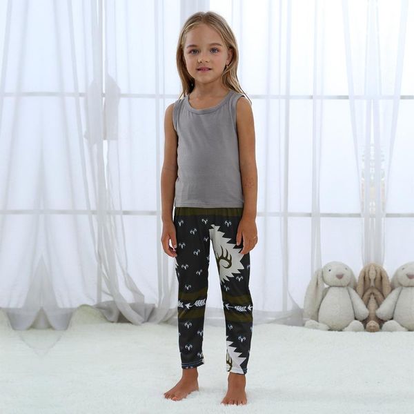 

women's leggings pencil pants autumn women's printed parent-child boots children's edition, Black