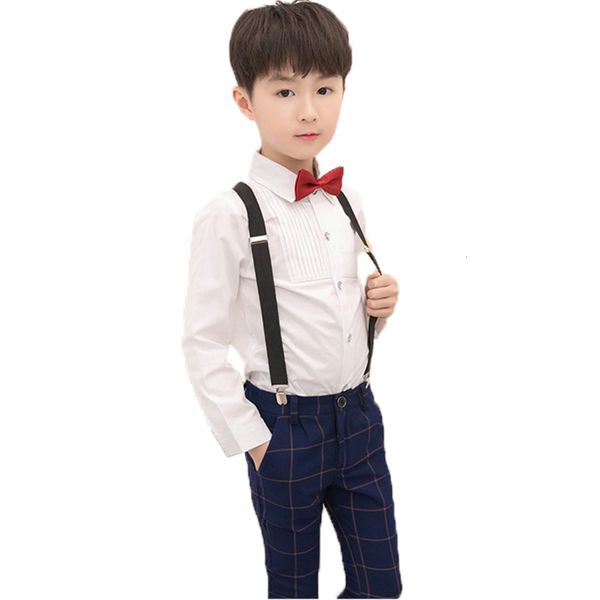 

enfants garons fleur, robe marie formelle pour lves d'cole prince, chemise bretelles, pantalon, costume de crmonie, White