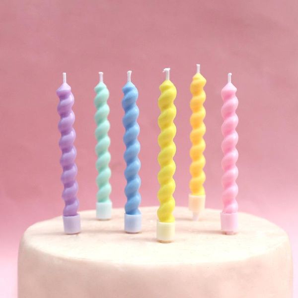 

candles 6pcs candy colors birthday with stand cake candle party supplies wedding decoration baby children