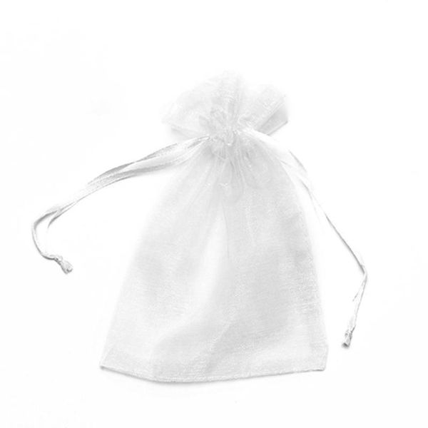 

storage bags 100pcs 9x12cm drawstring organza jewelry gift candy cookies package christmas wedding yarn pouch white