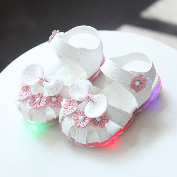 

sandals 2021 children's girl princess baby led summer luminous lighting fist walking slippers1, Black;red