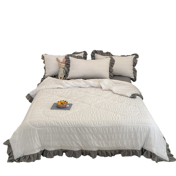 

bedding sets four-piece seersucker summer machine washable thin quilt washed cotton single double air conditioner