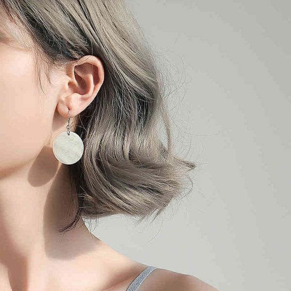 

925 sterling silver round mesh red style earrings 2021 trendy circle ear studs korean graceful online influencer autumn, Golden