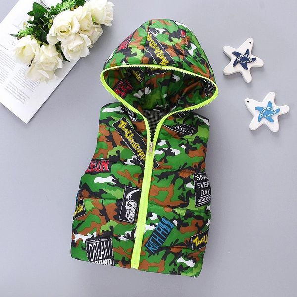 

waistcoat dulce amor kids winter clothes baby boy girl camouflage vest children warm thicken hooded jacket coat toddler outerwear, Camo