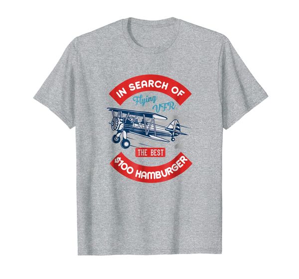 

in search of the $100 hamburger aviation t-shirt, White;black