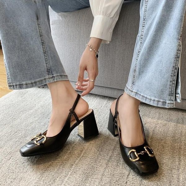 

dress shoes 2021 sandals women summer fashion women's high heel square head sandal flat casual, Black