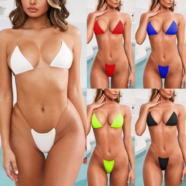 

bikinis set fashion women summer bikini lingerie underwear bra g-string transparent strap beach wear bathing suit swimwear