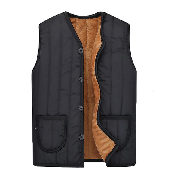 

2021 new autumn winter warm sleeveless jacket casual men vest coat fleece black waistcoat big size 3xl lrgc, Black;white