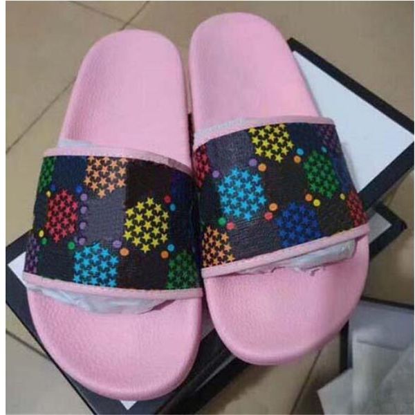 

2021 woman/man sandals quality stylish slipper fashion classics sandals men women slipper flat shoes slide eu:35-45 with box shoe02 08, Black