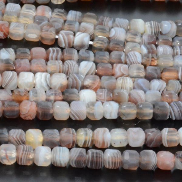 

other natural botswana agate edge faceted cube bead 5mm-5.2mm