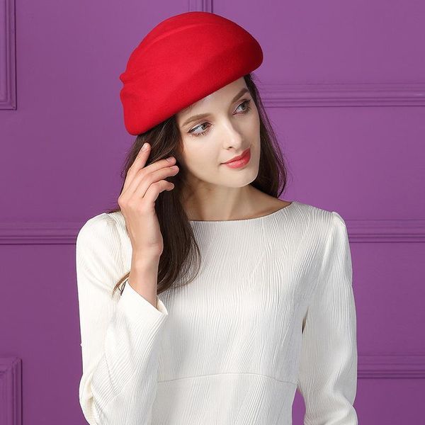 

stingy brim hats lady fedoras wool hat girls woolen dome cap students leisure party student fashion warm british style b-8798, Blue;gray