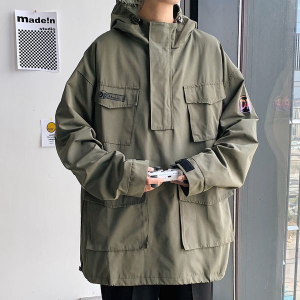 

new 2021 privathinker men's casual jackets woman hooded jacket korean streetwear fashion oversize coats male clothing hip hop u39v, Black;brown