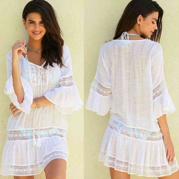 

beach cover up swimwear women cover ups lace beach dress tunic tassel crochet bathing suit ups pareo de plage beachwear, White;black