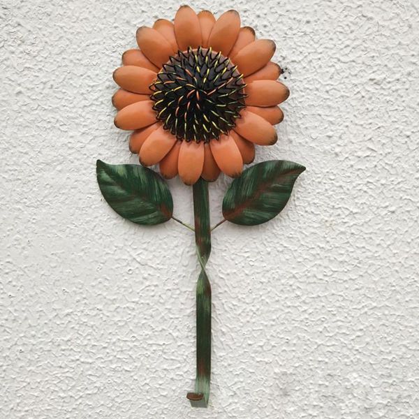 Ganci Rotaie Decorazioni per la casa Facile installazione Vintage Multifunzione Chiavi appese Appendiabiti da parete Girasole Cucina Ingresso per asciugamani Arte del ferro