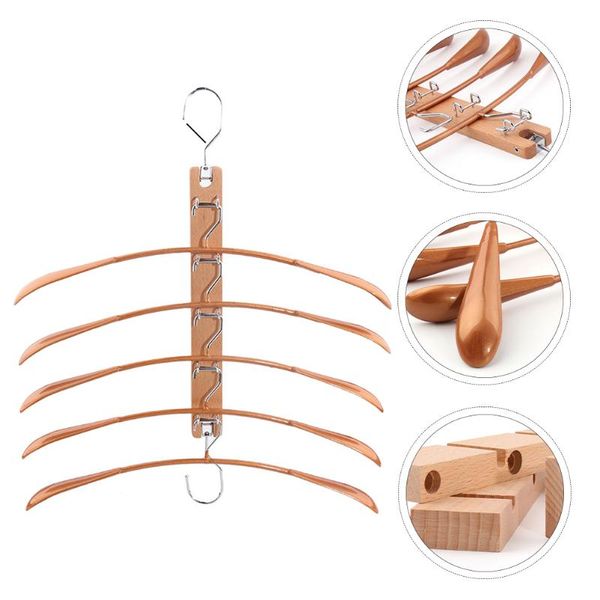 

hangers & racks 1pc multi-layer wardrobe hanger wooden multifunction detachable clothes
