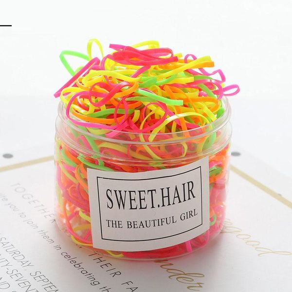 

500 pcs/set baby hair accessories elastic scrunchie fashion hair tie rubber bands for, Slivery;white