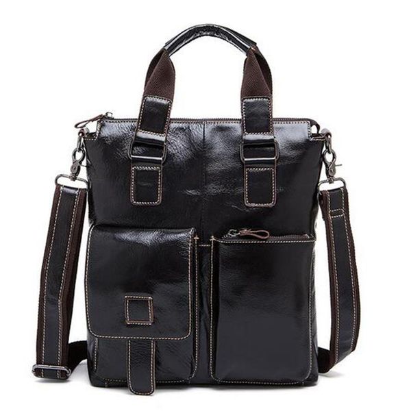 

briefcases men bag fashion genuine leather crossbody shoulder handbags men's briefcase double messenger male 2021 solid big