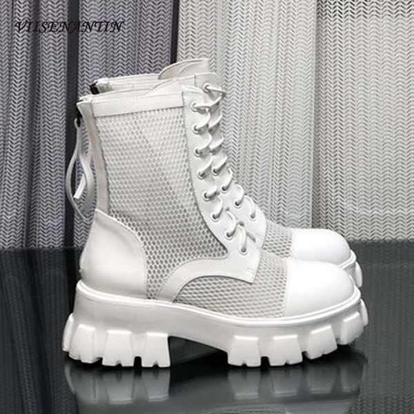 

boots trifle bottom hollow mesh rear zipper first layer cowhide stitching strap thin breathable women's sandal, Black