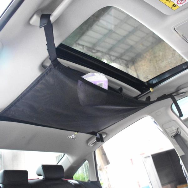 

fishing accessories 1pcs car rod holder ceiling storage mesh roof rack fish