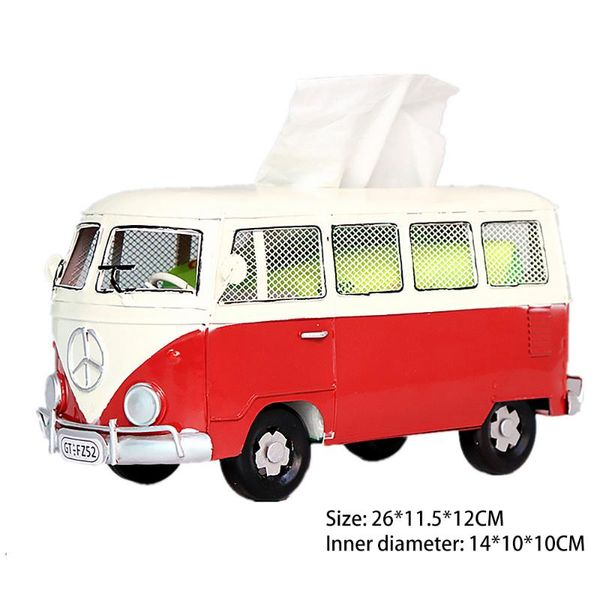 

tissue boxes & napkins fashionable bus model organizing decorative napkin holder box retro metal cover car