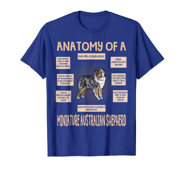 

anatomy of a miniature australian shepherd t-shirt funny, White;black