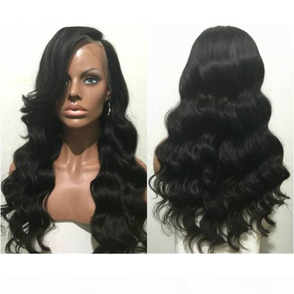 

full lace human hair wigs with baby hair lace front human hair wigs brazilian wavy wigs for black women, Black;brown