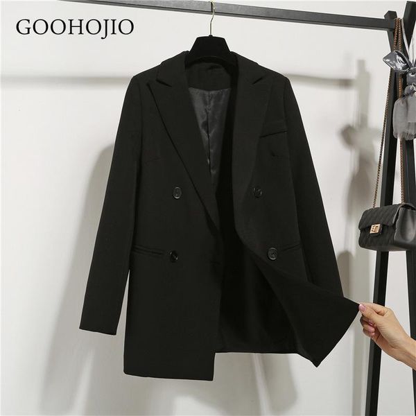 

women's suits & blazers goohojio 2021 oversized leisure women autumn office lady pocket blazer jackets for solid color coat ladies, White;black