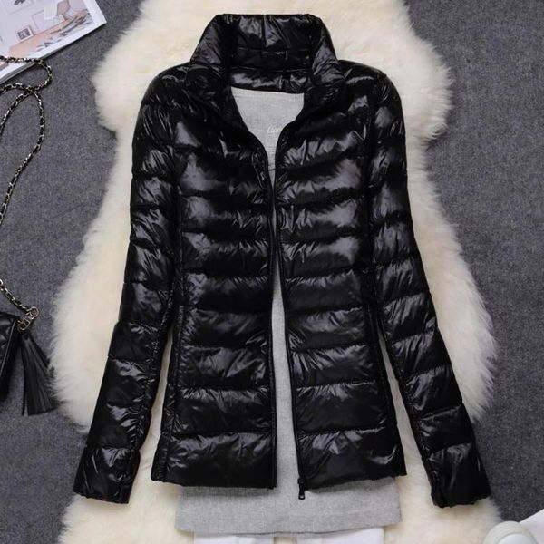 

women's jackets 2021 autumn winter jacket women plus size 3xl ultra light outwear warm womens basic duck fur down coat parkas pink blac, Black;brown