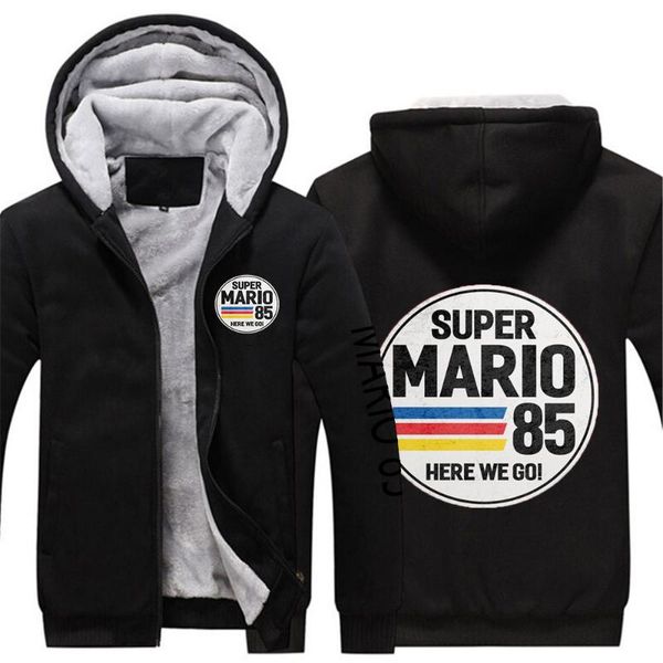 

men's hoodies & sweatshirts men novelty plumber printing hooded zipper for warm sportswear print plus velvet thicken outwear, Black