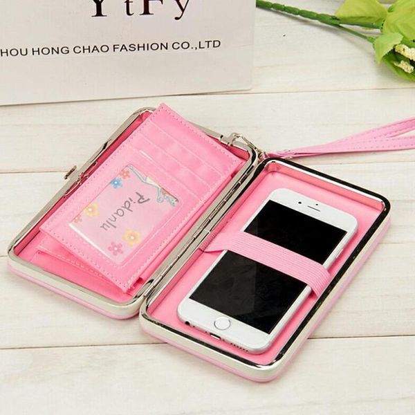 

wallets pu leather long purse women's ears zipper multifunction money coin phone bag wallet female card holder clutch carteira, Red;black