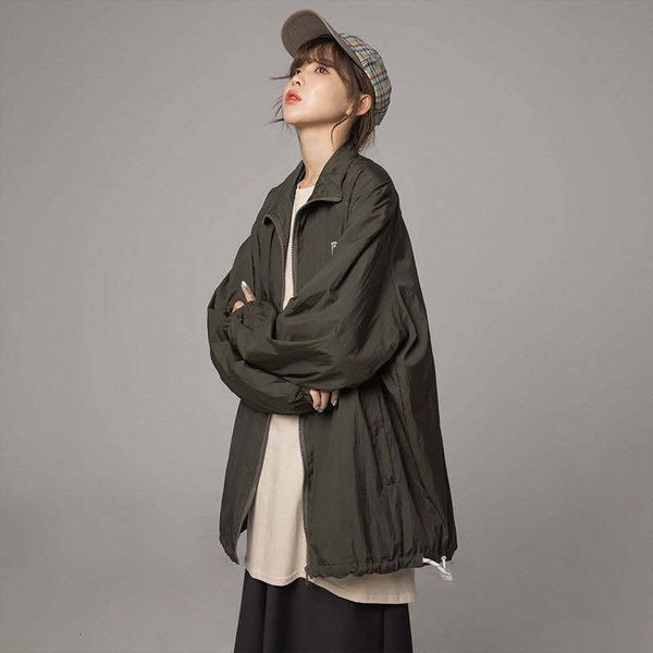 

2021 korean summer new thin student breathable jacket short women's clothes 9gyn, Black;brown