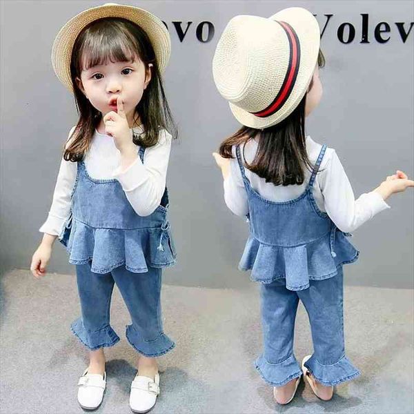 

baby little girls clothing set fall autumn flower children kids tracksuit casual toddler girl clothes 1 2 3 4 years, White