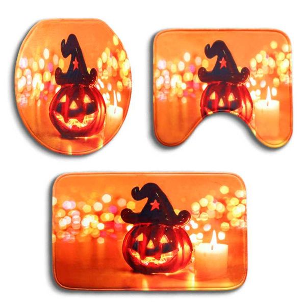 

toilet seat covers halloween house flame bath rug 3 piece set lid for bathroom mat non slip plush