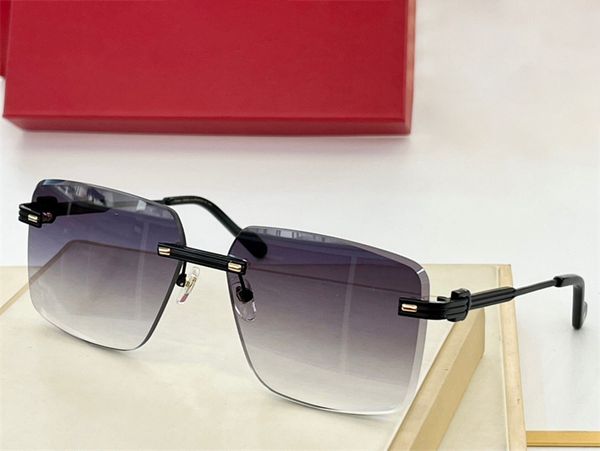 

new fashion designer 8200762 sunglasses men retro classic metal square shape rimless sun glasses outdoor business simple style anti-ultravio, White;black