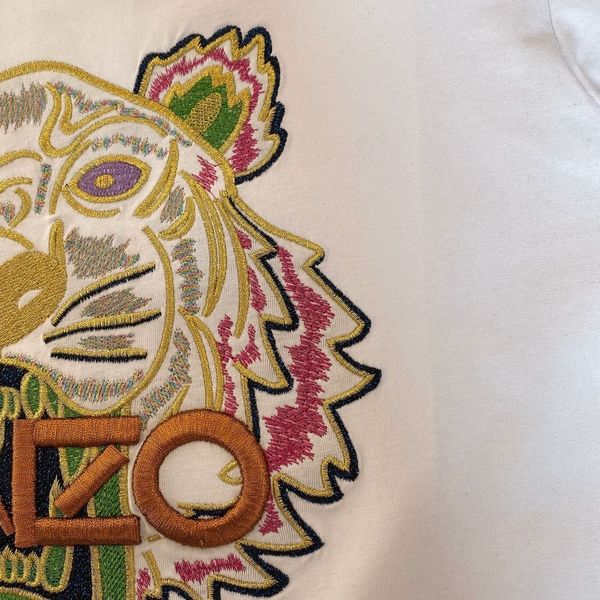 

tiger head embroidery 2121 new loose couple tshirt0, White