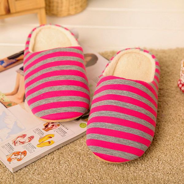 

woman slippers winter home shoes soft plush cotton cute floor couples furry, Black