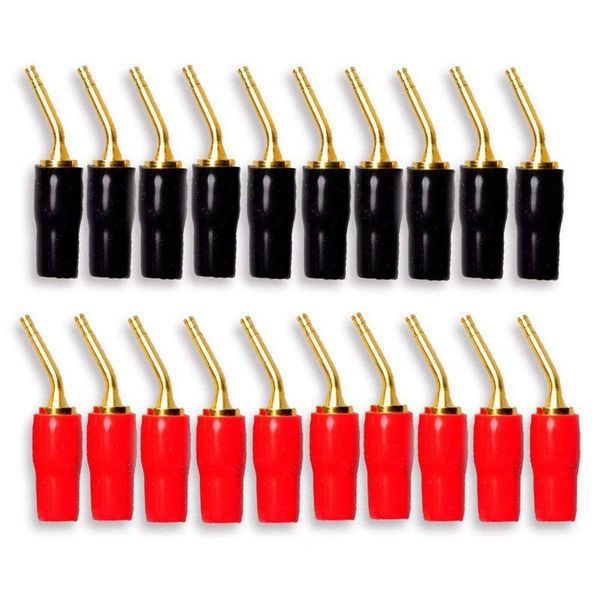 

smart power plugs 10-pair 2mm banana plug pin screw type, audio speaker cable connector copper gold plated