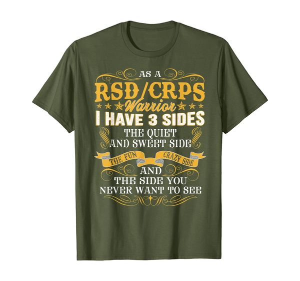 

as a rsd/crps warrior i have 3 sides funny t shirt, White;black