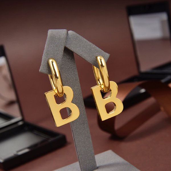 

premium outlet 70% off new fashion letter stud earrings women's exaggerated niche design high level personality, Silver