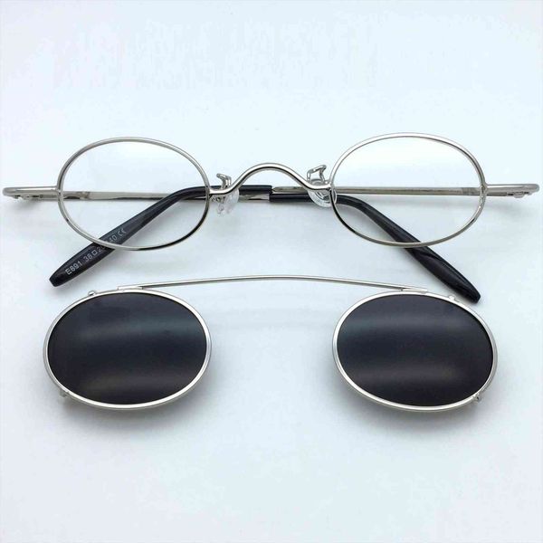 

clip sunglasses men women small oval glasses narrow fit over spectacles steampunk eyewear, White;black