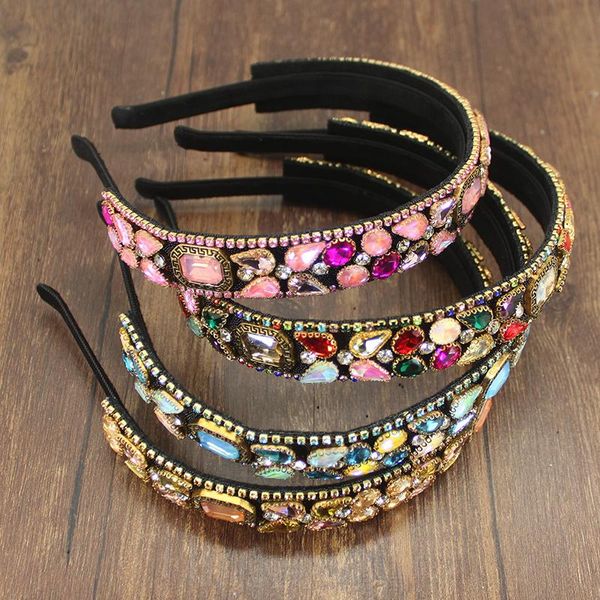 

hair clips & barrettes vintage handmade bohemia pink blue crystal rhinestones headdress flower tiara luxury headpiece accessories for women&, Golden;silver