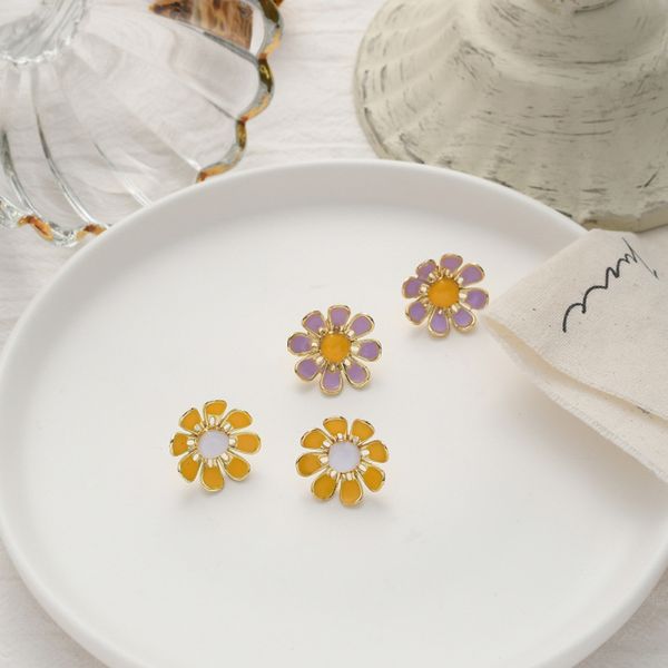 

budrovky new summer fresh girl sweet flower earrings personality sweet flower resin for women girls jewelry accessories gifts 20dio chan con, Silver