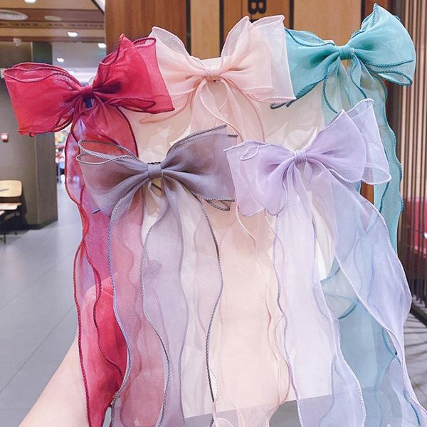 

hair accessories plain yarn cute bow clips for girls baby barrettes ponytail weaving modelling diy, Slivery;white