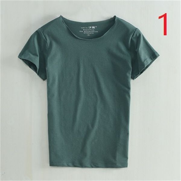 

2021 new men's short slim thin half sleeve youth simple solid color cotton t-shirt vnsj, White;black