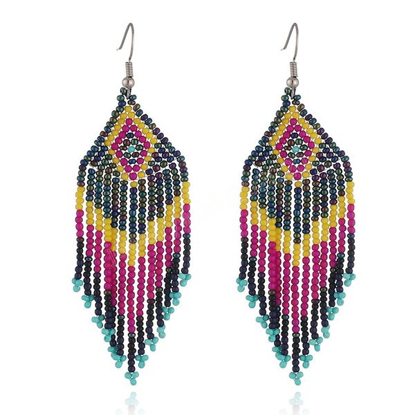 

fashion beads long earrings ethnic style drop dangle earings bohemian jewelry statement earrings, Silver