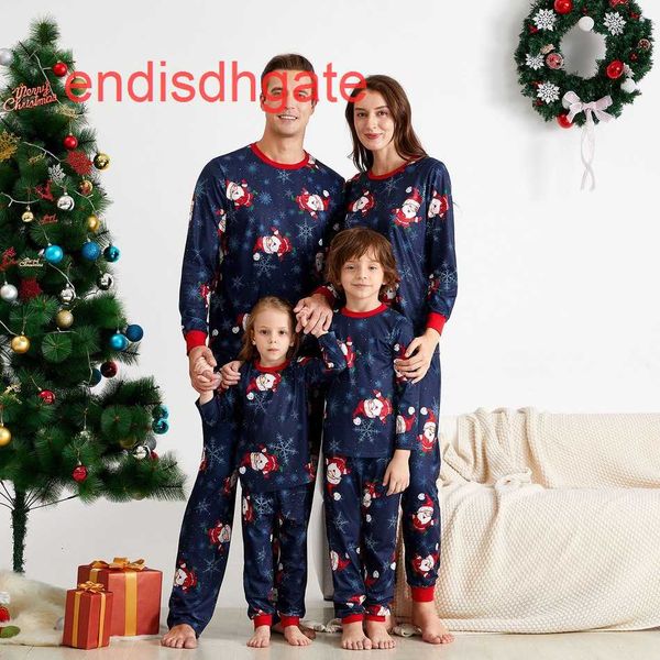 

home 2020 parent child family suit two piece printed christmas pajamas, Black;white