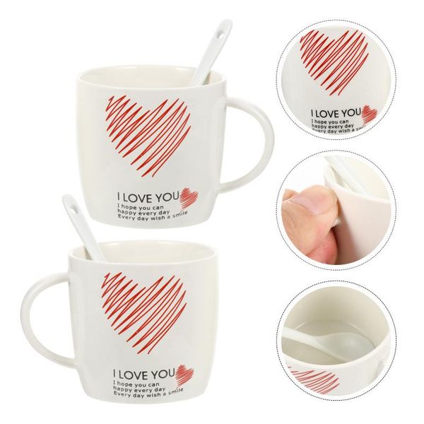 

mugs 1 set ceramics cup couple porcelain qixi festival cups
