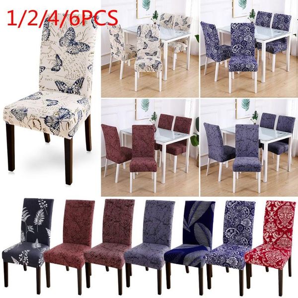 

chair covers 1/2/4/6pcs printing stretch elastic cover polyester spandex seat for wedding dining banquet leaf feather