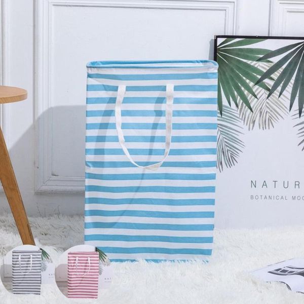 

1pc dirty clothes basket contracted modern style stripe waterproof folding ftorage organizer bag high capacity laundry bags
